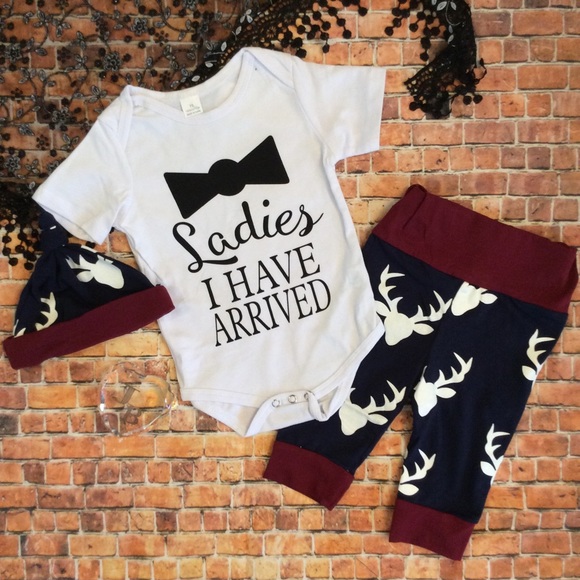 Boutique Baby Boy LADIES I HAVE ARRIVED 3pc Set - Picture 4 of 4